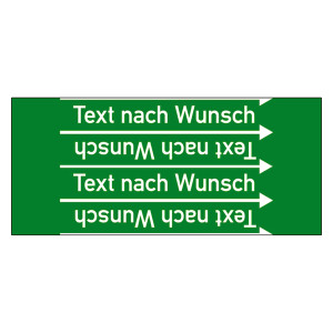 Rohrleitungskennzeichen Wasser - Text nach Wunsch für Rohrleitungen ab Ø 10 mm (3/8 Zoll), Folie selbstklebend 90 mm x 33 m auf Rolle
