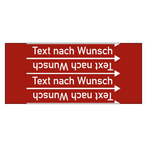 Rohrleitungskennzeichen Dampf - Text nach Wunsch für Rohrleitungen ab Ø 10 mm (3/8 Zoll), Folie selbstklebend 90 mm x 33 m auf Rolle