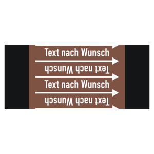 Rohrleitungskennzeichen Nicht Brennbare Flüssigkeiten - Text nach Wunsch für Rohrleitungen ab Ø 10 mm (3/8 Zoll), Folie selbstklebend 90 mm x 33 m auf