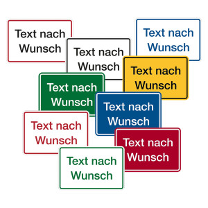 Hinweisschild Text und Farbe nach Wunsch