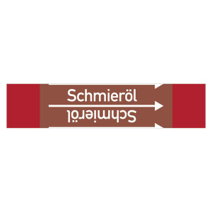 Rohrleitungskennzeichen Schmieröl für Rohrleitungen ab Ø 10 mm (3/8 Zoll), Folie selbstklebend 90 mm x 33 m auf Rolle