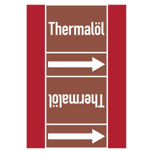 Rohrleitungskennzeichen Thermalöl für Rohrleitungen ab Ø 50 mm (2 Zoll), Folie selbstklebend 105 mm x 33 m auf Rolle
