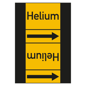 Rohrleitungskennzeichen Helium für Rohrleitungen ab Ø 50 mm (2 Zoll), Folie selbstklebend 105 mm x 33 m auf Rolle