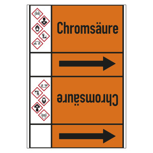 Rohrleitungskennzeichen Chromsäure für Rohrleitungen ab Ø 50 mm (2 Zoll), Folie selbstklebend 105 mm x 33 m auf Rolle