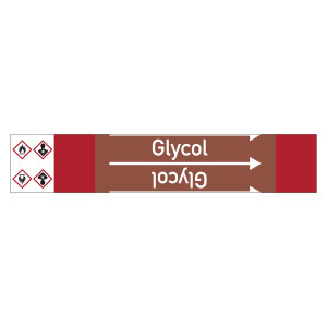 Rohrleitungskennzeichen Glycol für Rohrleitungen ab Ø 10 mm (3/8 Zoll), Folie selbstklebend 105 mm x 33 m auf Rolle