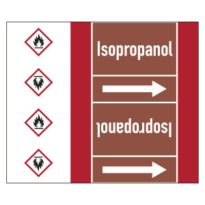 Rohrleitungskennzeichen Isopropanol für Rohrleitungen ab Ø 50 mm (2 Zoll), Folie selbstklebend 180 mm x 33 m auf Rolle