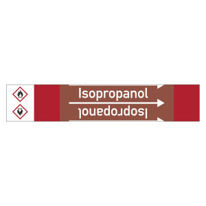 Rohrleitungskennzeichen Isopropanol für Rohrleitungen ab Ø 10 mm (3/8 Zoll), Folie selbstklebend 105 mm x 33 m auf Rolle