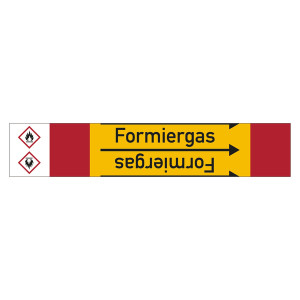 Rohrleitungskennzeichen Formiergas für Rohrleitungen ab Ø 10 mm (3/8 Zoll), Folie selbstklebend 105 mm x 33 m auf Rolle