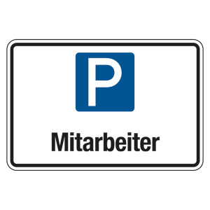 Parkplatzschild "Mitarbeiter" Aluminium Verbund 2 mm, 300 x 200 mm
