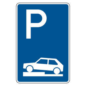 Verkehrsschild "Parken auf Gehwegen halb quer in Fahrtrichtung links" VZ 315-70, Aluminium 2 mm, reflektierend RA1