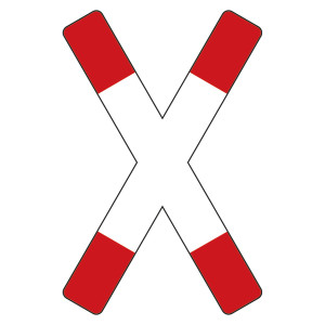 Verkehrsschild "Andreaskreuz" VZ 201, Aluminium 3 mm abgekantet, reflektierend RA1, 1350 x 180 mm