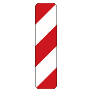 Verkehrsschild "Warnbake linksweisend" VZ 605-10, Aluminium 2 mm, reflektierend RA1, 1000 x 250 mm