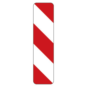 Verkehrsschild "Warnbake rechtsweisend" VZ 605-20, Aluminium 2 mm, reflektierend RA1, 1000 x 250 mm