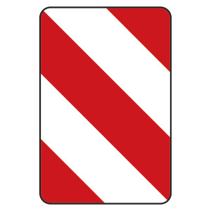 Verkehrsschild "Leitplatte rechtsweisend" VZ 626-20, Aluminium 2 mm, reflektierend RA1, 750 x 500 mm
