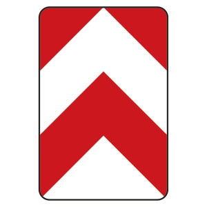 Verkehrsschild "Leitplatte mitte" VZ 626-30, Aluminium 2 mm, reflektierend RA1, 750 x 500 mm