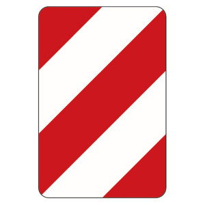 Verkehrsschild "Leitplatte linksweisend" VZ 626-10, Aluminium 2 mm, reflektierend RA1, 750 x 500 mm
