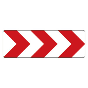 Verkehrsschild "Richtungstafel in Kurven rechtsweisend" VZ 625-21, Aluminium 2 mm, reflektierend RA1