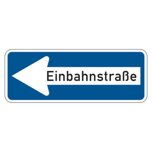 Verkehrsschild "Einbahnstraße linksweisend" VZ 220-10, Aluminium 2 mm, reflektierend RA1, 800 x 300 mm