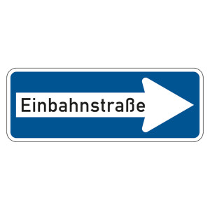 Verkehrsschild "Einbahnstraße rechtsweisend" VZ 220-20, Aluminium 2 mm, reflektierend RA1, 800 x 300 mm