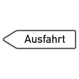 Verkehrsschild "Ausfahrt Wegweiser links" Aluminium 2 mm, reflektierend RA1