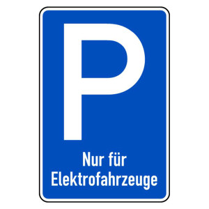 Parkplatzschild "Nur für Elektrofahrzeuge" Aluminium 2 mm, 420 x 630 mm