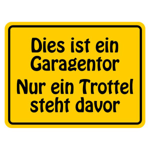 Hinweisschild "Dies ist ein Garagentor" Aluminium geprägt und gelocht 200 x 150 mm