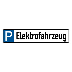 Parkplatzreservierungsschild "Elektrofahrzeug" Aluminium geprägt 520 x 110 mm