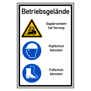 Hinweisschild Betriebsgelände "Staplerverkehr" Aluminium-Verbund 2 mm 600 x 900 mm