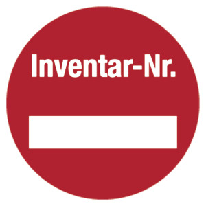 Inventaretiketten mit Freifeld rot Folie selbstklebend Ø 30 mm, 10 Stück/Bogen