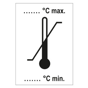 Verpackungskennzeichen Zulässiger Temperaturbereich, Weiß