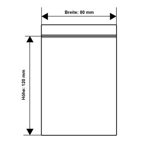 Unicorn 100 Stück Druckverschlussbeutel im Pack Größe (B x H) 80 x 120 mm