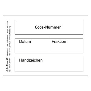 Kollianhänger mit Code-Nummer 100 x 70 mm, gelocht, Pack á 1.000 Stk.