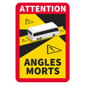 Angles Morts Aufkleber Achtung Toter Winkel Bus Frankreich 170 x 250 mm