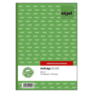 SIGEL Aufträge - A5, 1. und 2. Blatt bedruckt, SD, MP, 2 x 40 Blatt