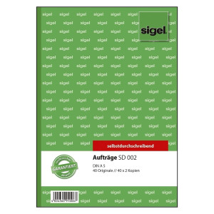 SIGEL Aufträge - A5, 1., 2. und 3. Blatt bedruckt, SD, MP, 3 x 40 Blatt