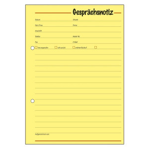 SIGEL Gesprächsnotizen - A5, Papier gelb, 50 Blatt
