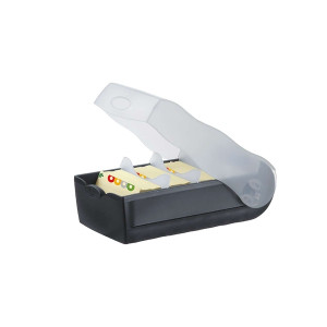 HAN Karteibox CROCO, DIN A8, für 500 Karten, incl. 5 Stützplatten, schwarz