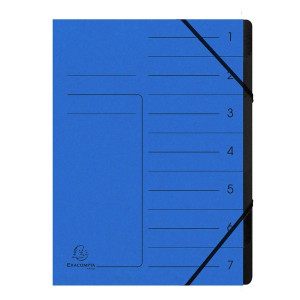 EXACOMPTA Ordnungsmappe - 7 Fächer, A4, Karton, blau
