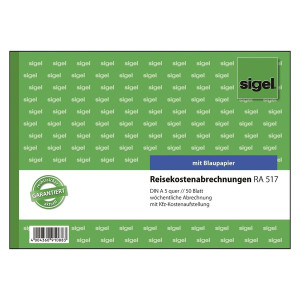 SIGEL Reisekostenabrechnungen wöchentlich - A5 quer, BL, MP, 50 Blatt