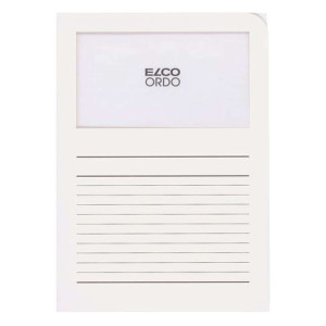ELCO Sichtmappen Ordo classico - weiß, 120g, 10 Stück, Sichtfenster und Linien