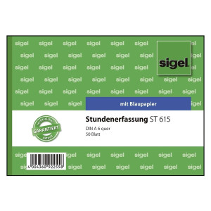 SIGEL Stundenerfassung - A6 quer, MP, BL, 50 Blatt