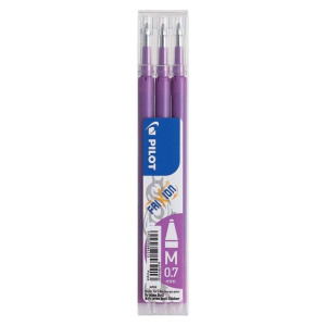 PILOT Tintenrollermine FriXion BLS-FR7 - 0,7 mm, lila, 3er Pack