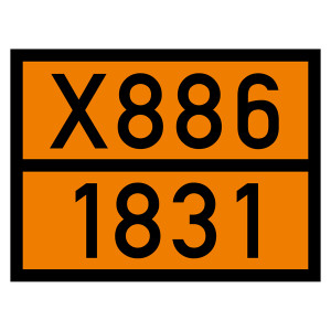 Warntafel X886 1831, orange, 400 x 300 mm