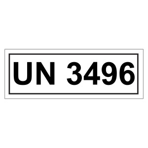 Gefahrzettel mit UN 3496