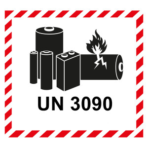 Aufkleber Lithium Batterie mit UN 3090