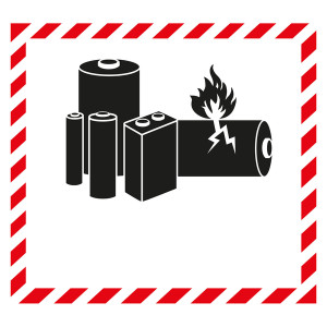 Aufkleber Lithium Batterie zum Selbstbeschriften