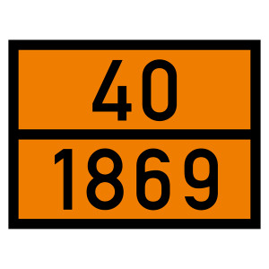 Warntafel 40 1869, orange, 400 x 300 mm