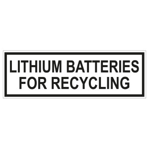 Verpackungskennzeichen LITHIUM BATTERIES FOR RECYCLING