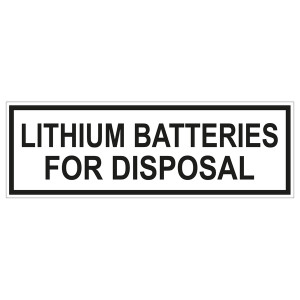 Verpackungskennzeichen LITHIUM BATTERIES FOR DISPOSAL