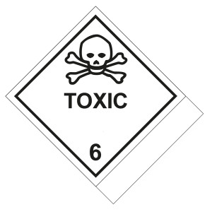 Gefahrzettel Gefahrgutaufkleber Klasse 6.1 Giftige Stoffe mit Zusatztext TOXIC zur Selbstbeschriftung